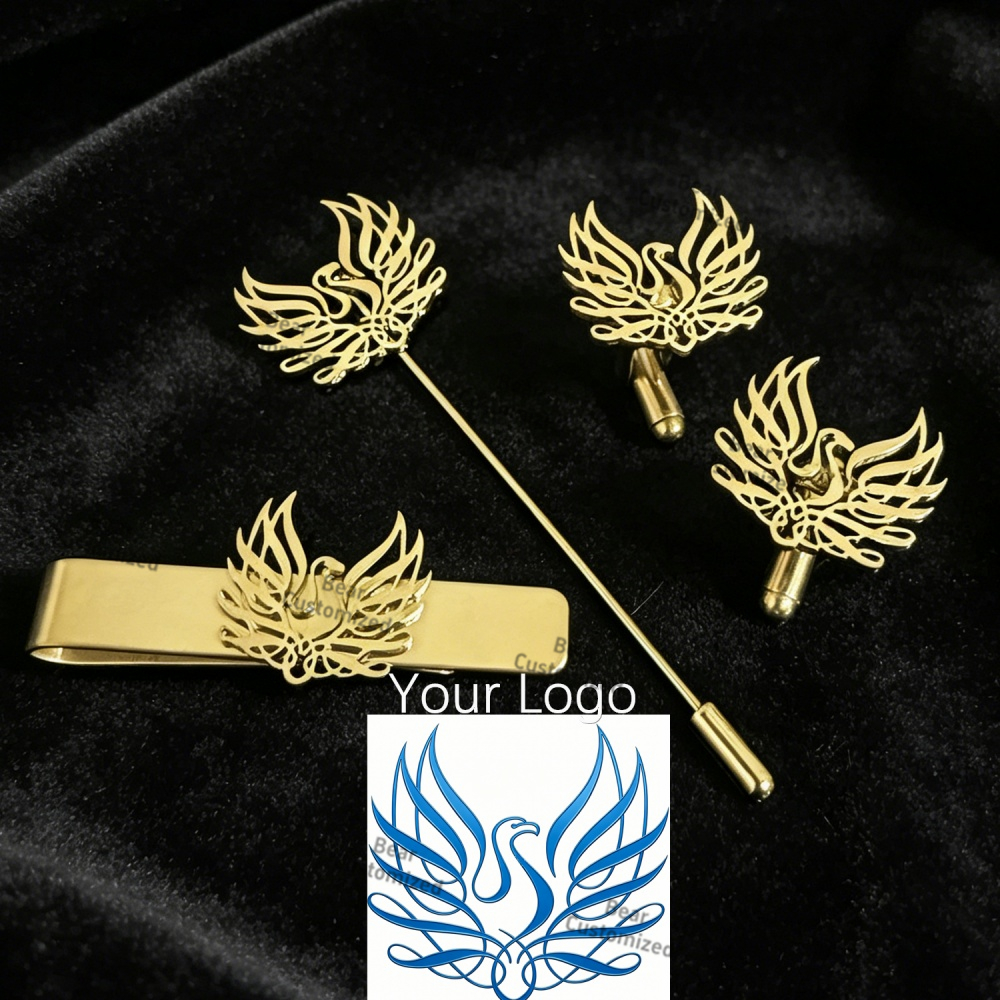 Men'S Formal Wear - Custom Cufflink Tie Set Bar Personalized