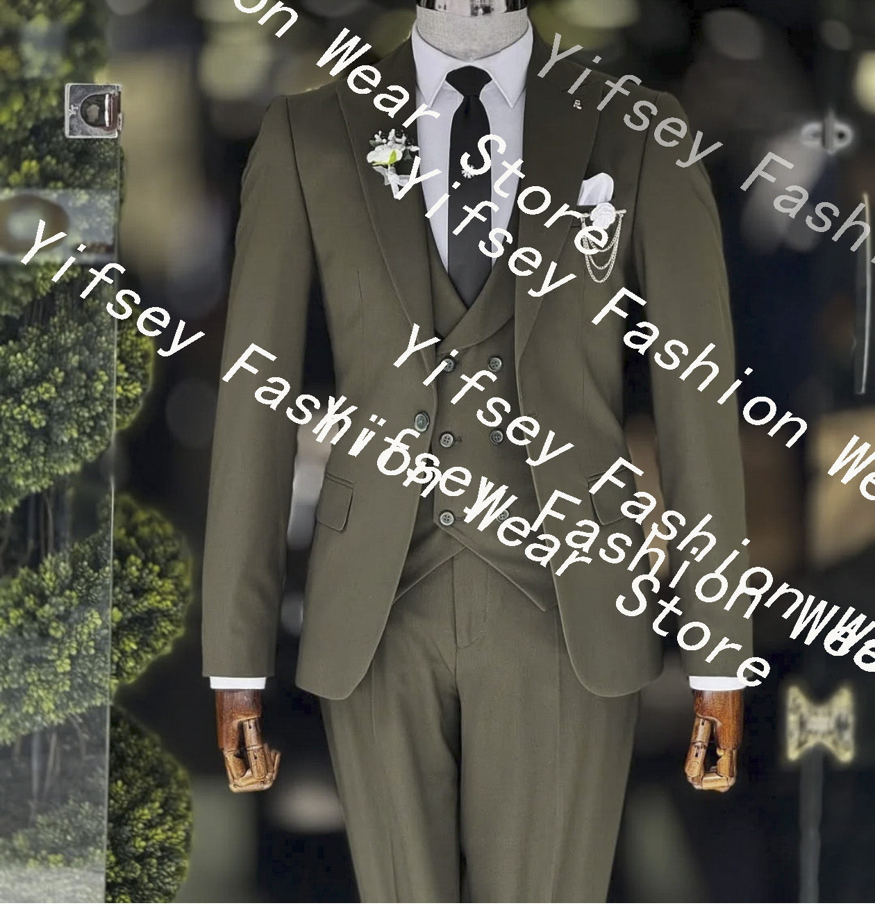 Men'S Formal Wear - Fashion Army Green Men's Suit Blazer